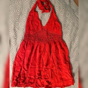 Small red Forever 21 Tie Halter top w tags